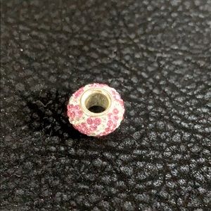 Pink and white charm for bracelet